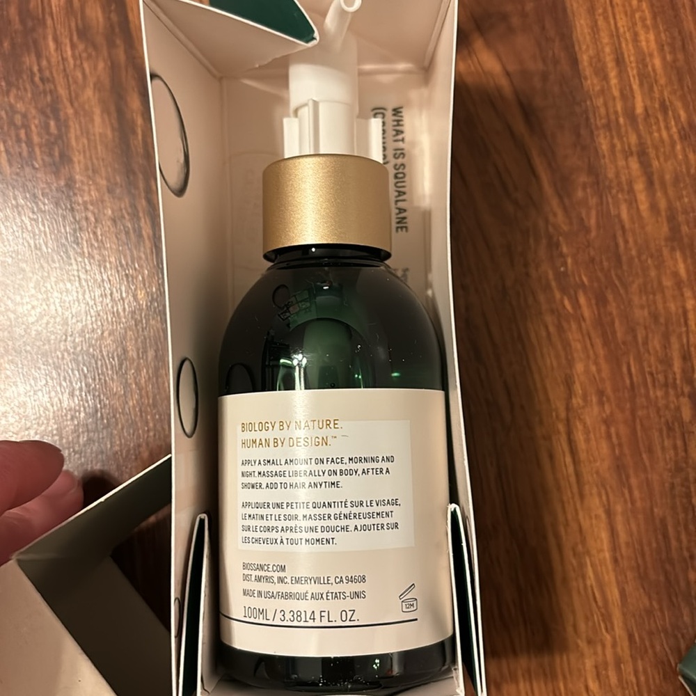 1-pc Biossance 100% Squalane Oil Body, Face & Hair Full Size 3.38oz/100mL